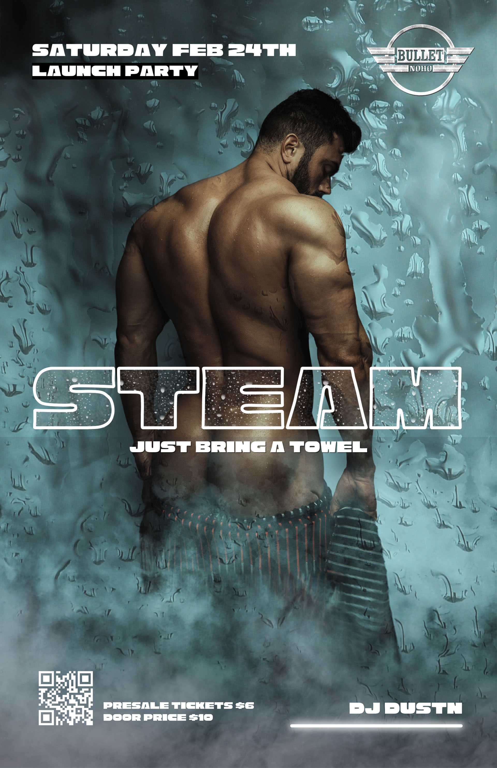 THE BULLET BAR Presents HUMP EVENTS STEAM PARTY LA Hosted by COLE CONNOR: Saturday, 02/24/24 at 9:00 PM. GoGos, special guests, an extended party area and much more! Featuring the pulsating beats by DJ DUSTN! A free coat check is available, and limited towels are for sale. Presale Tickets $6, or Door Cover $10. Presales: https://humpevents.com/steam-party