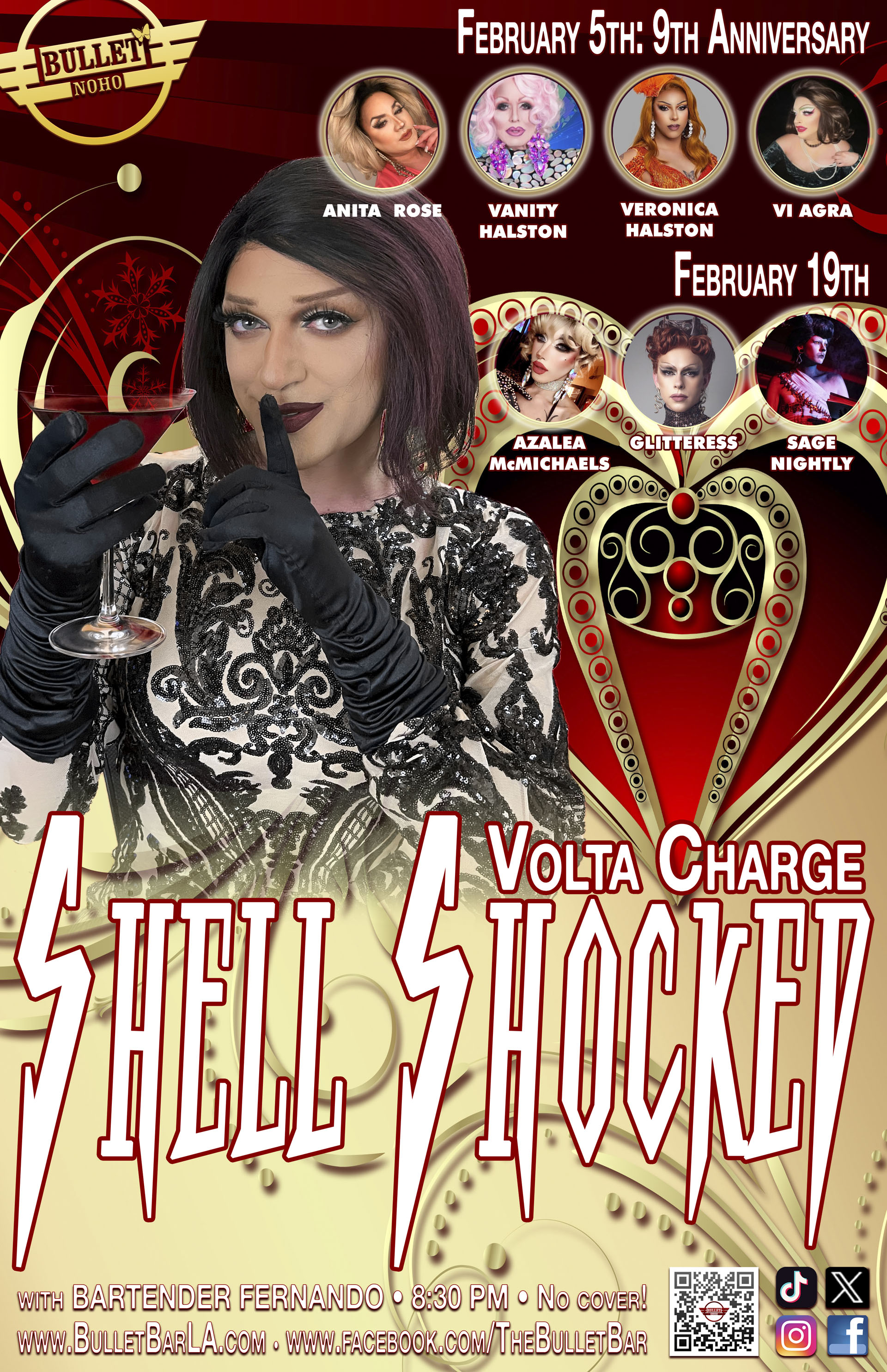 THE BULLET BAR & VOLTA CHARGE Present SHELL SHOCKED: Wednesday, 02/19/25 at 8:30 PM! No Cover!
