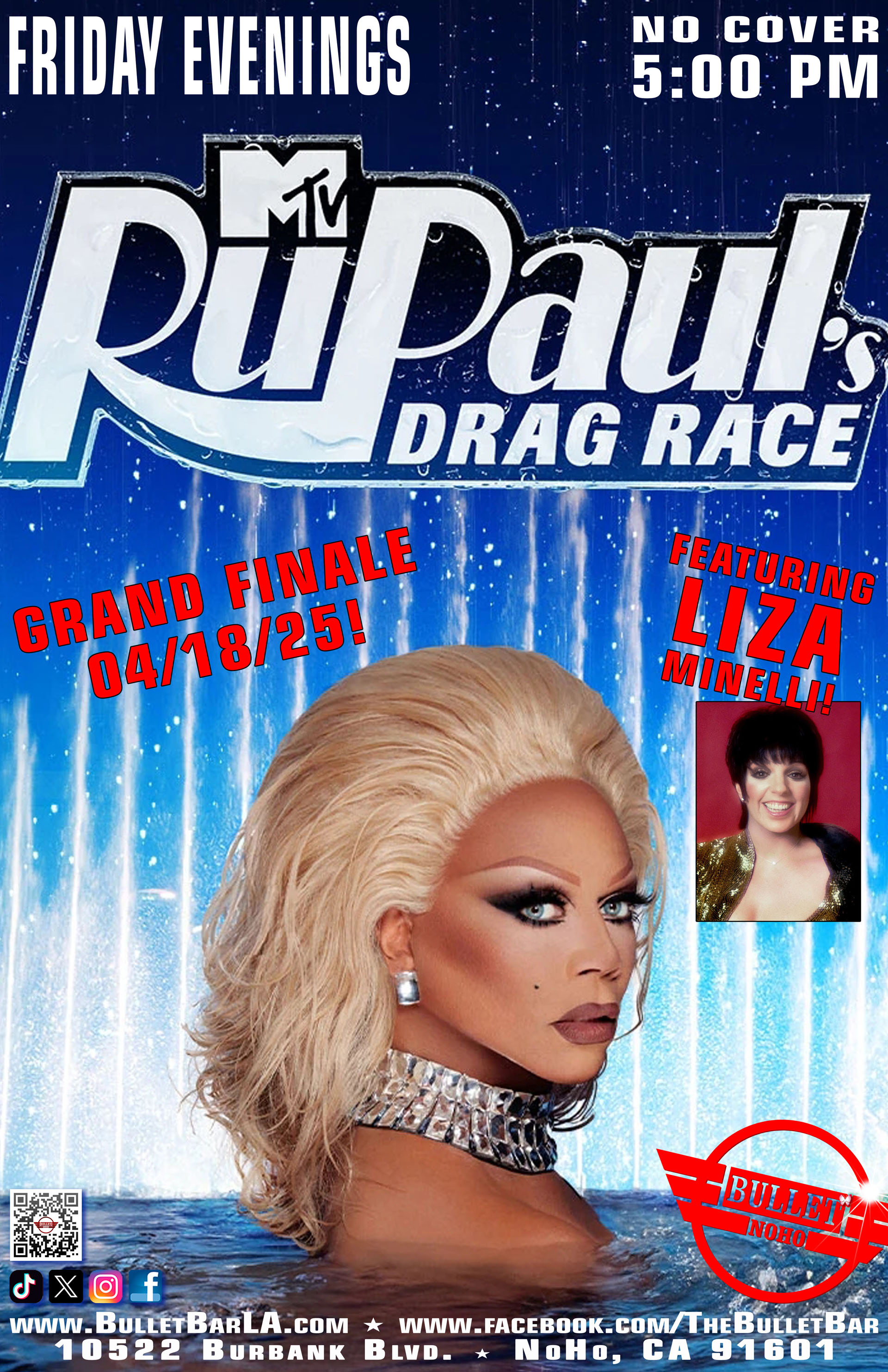 The Bullet Bar Presents RuPaul's Drag Race Season 17: Friday Evenings at 5:00 PM! No cover.