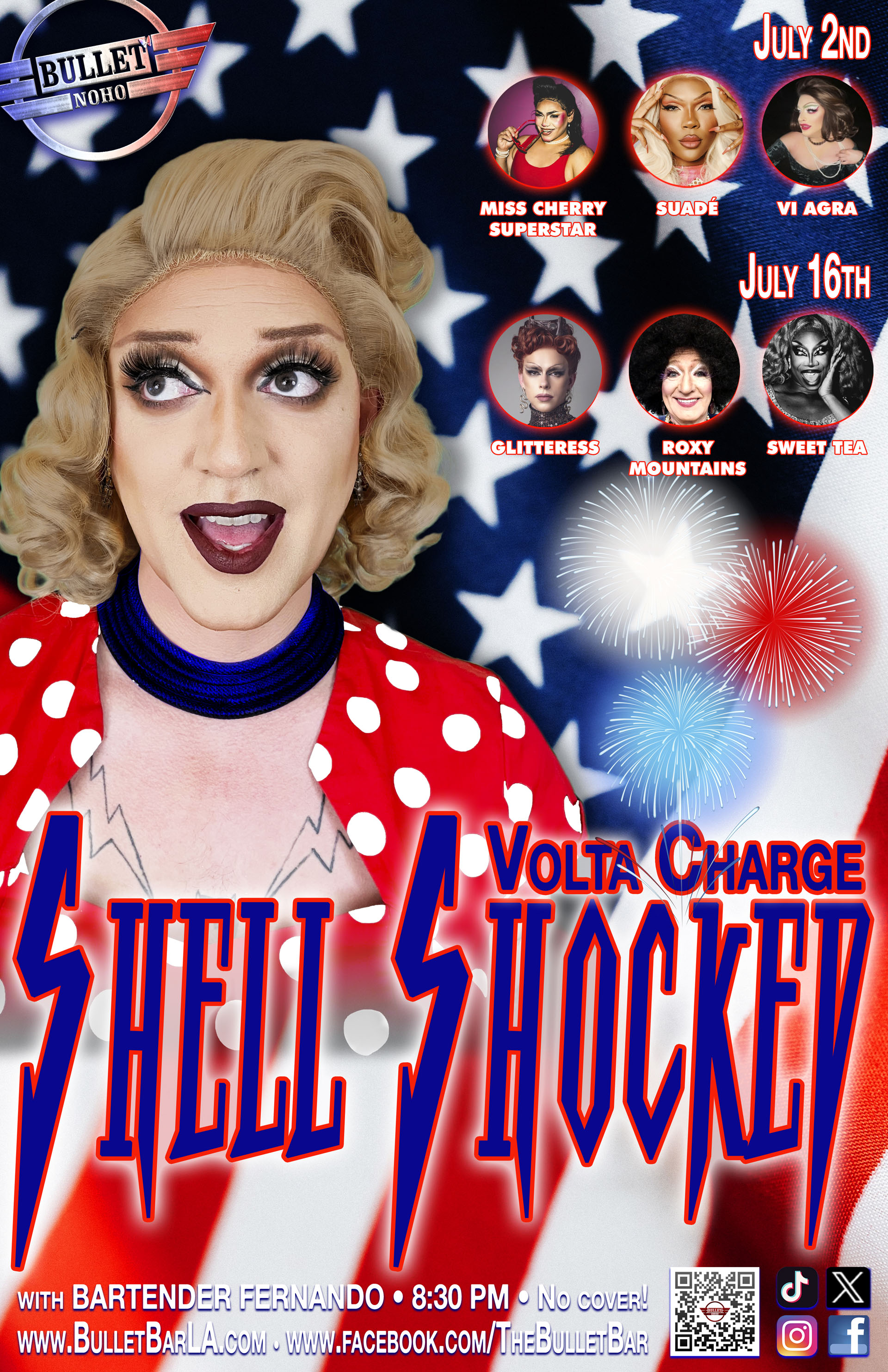 THE BULLET BAR & VOLTA CHARGE Present SHELL SHOCKED: Wednesday, 07/16/25 at 8:30 PM! No Cover!