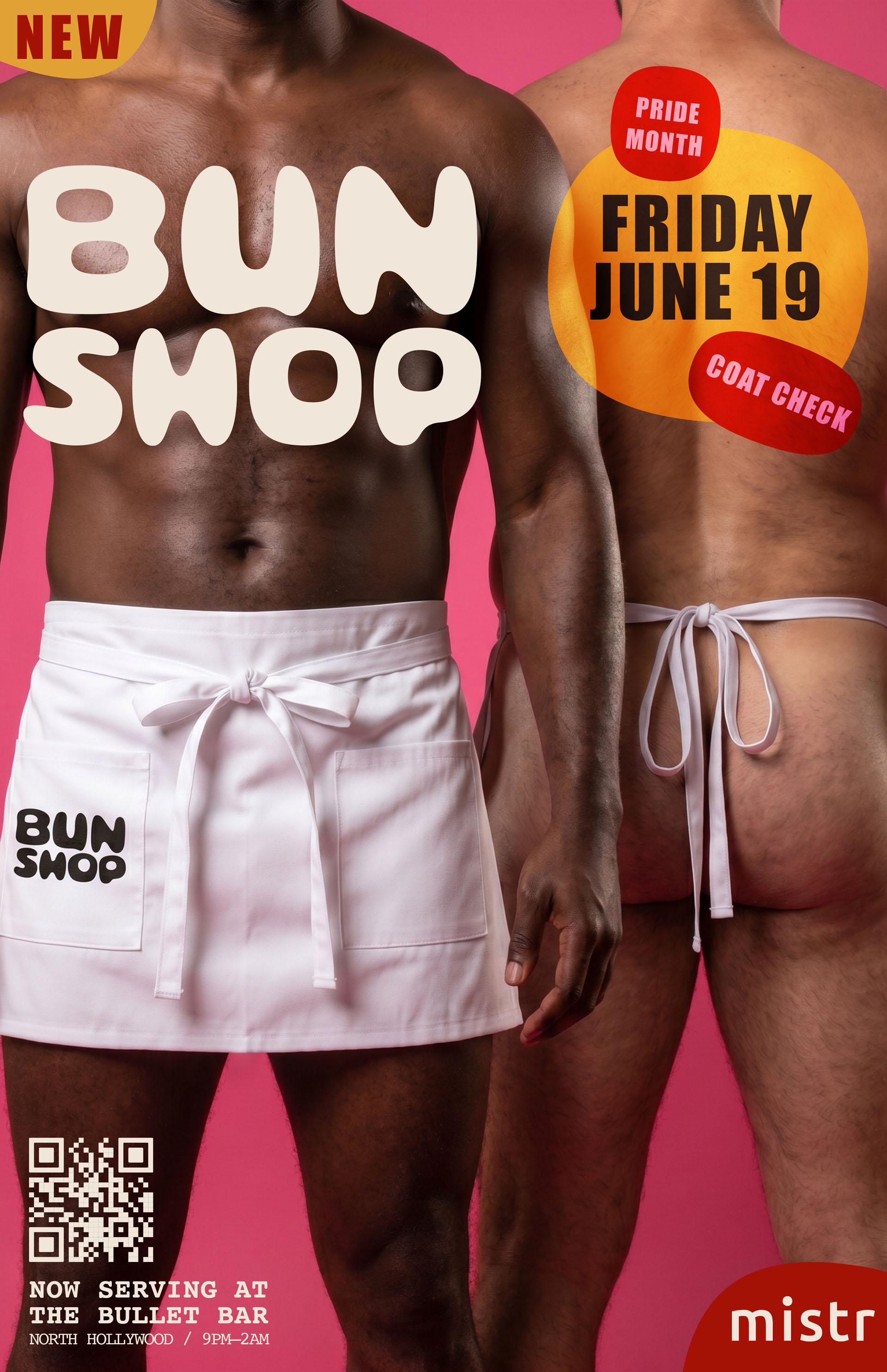 BUN SHOP Apron Party, Los Angeles - Pride Month, Grand Opening Night | Friday, 06/19/26 | 9 PM – 2 AM | The Bullet Bar