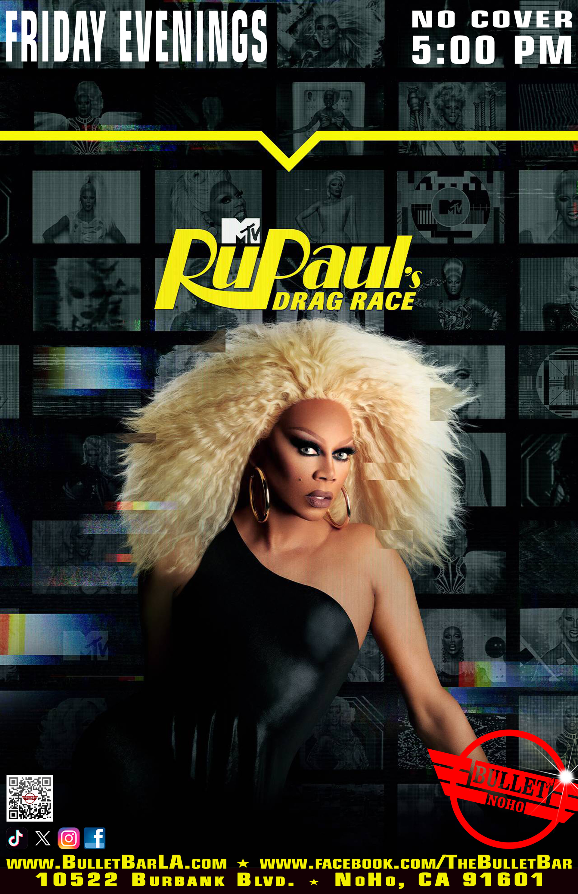 The Bullet Bar Presents RuPaul's Drag Race Season 16: Friday Evenings at 5:00 PM! No cover.